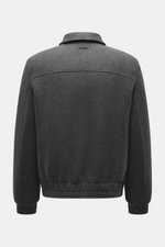 Closed Blouson dunkelgrau meliert, Rückansicht, Mix aus Wolle und Microfaser, Regular Fit, leichte Wattierung, Umlegekragen, elastische Bündchen, gesteppter Futterstoff.