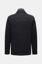Moorer Cashmere Cabanjacke 'Bas' dunkelbraun, Rückansicht, Slim Fit, reiner Cashmere, wärmende Daunenfüllung, variabler Kragen, Knopfärmelabschluss