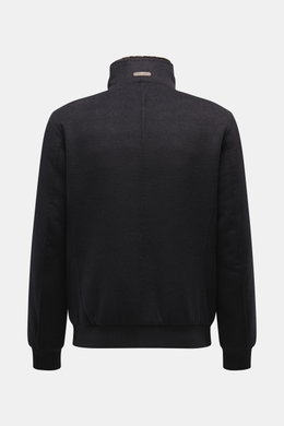 Gimo's Blouson dark navy Rückansicht, Stehkragen mit abnehmbarem Lammfell, Schurwollmix, Slim Fit, elastische Bündchen, Metallreißverschluss, Herbstjacke.
