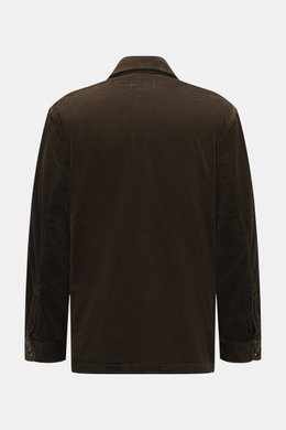 Polo Ralph Lauren Cordjacke 'Finley' dunkelbraun aus Baumwollcord, Slim Fit, Reverskragen, flexible Bündchen, Rückenansicht.