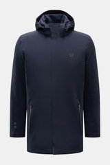 UBR Parka 'Regulator' navy, Frontansicht, wasserdicht, Slim Fit, Kapuze, Primaloft-Wattierung, Microfaser, zwei Reißverschlusstaschen, hoher Stehkragen