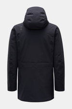 UBR Parka 'Regulator' schwarz, Rückansicht mit Kapuze, wasserdicht, elastisch, Slim Fit, Primaloft-Wattierung, Microfaser, Windblende, Taschen