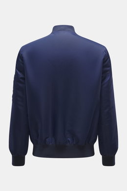 Brunello Cucinelli Blouson dunkelblau, Rückansicht, hochwertige Microfaser, glatter Griff, leichte Wattierung, Regular Fit, elastische Bündchen und Saum.