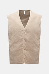 04651/ A trip in a bag Corduroy gilet 'Oyster' beige
