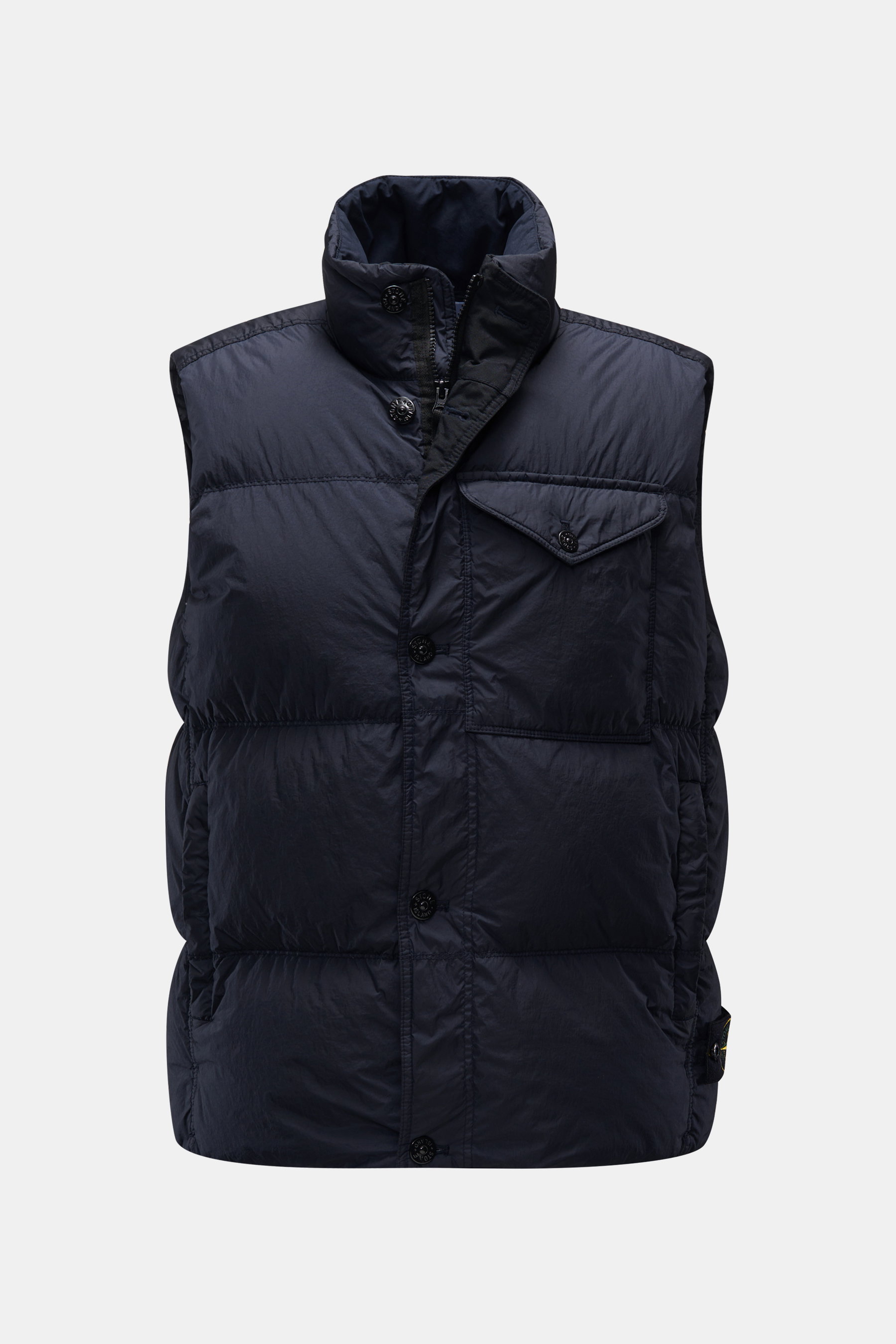 Stone Island Daunenweste 'Garment Dyed Crinkle Reps R-NY Down' schwarz