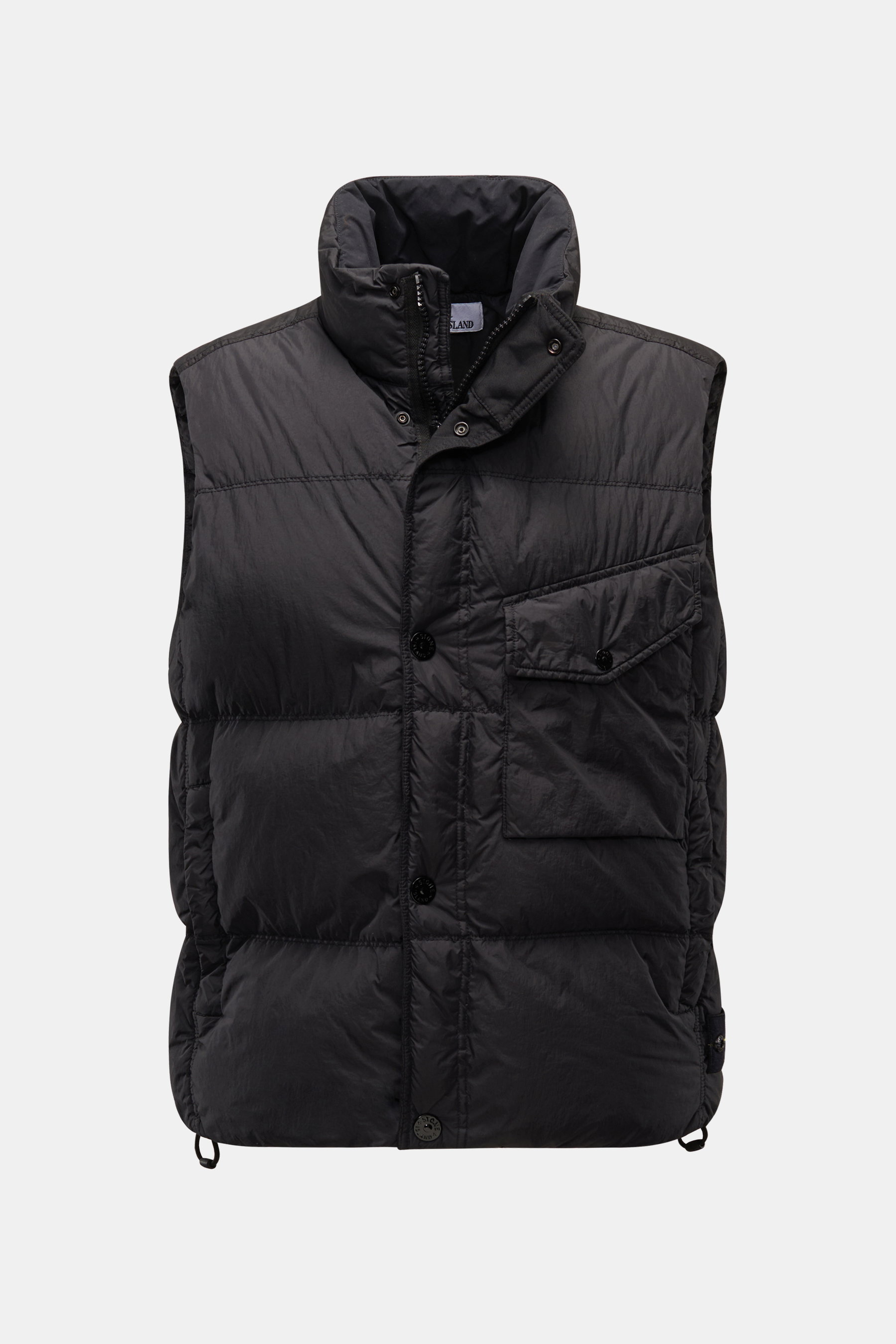 Stone Island Daunenweste 'Garment Dyed Crinkle Reps NY' schwarz