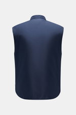 Rückansicht der 04651/ A trip in a bag Outdoorweste 'Padded Nylon' navy in Slim Fit aus glatter, hochwertiger Microfaser mit Stehkragen.