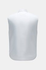 Rückansicht der pastellblauen 04651/ A trip in a bag Outdoorweste 'Padded Nylon' aus hochwertiger Microfaser, Slim Fit, Stehkragen.