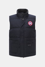 Canada Goose Daunenweste 'Legacy Freestyle' dark navy, frontale Nahaufnahme, Microfaser, wind- und wasserabweisend, leichte Daunenfüllung, Slim Fit, Zwei-Wege-Reißverschluss, Windblende, Stehkragen, Brust-Weblabel, dreifache Fronttaschen, Innentasche, ges