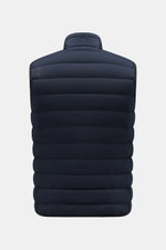 UBR Daunenweste 'Sonic' navy, Rückansicht, Slim Fit, hochwertige elastische Microfaser, weicher Griff, wasserabweisend, ultraleichte Daunenfüllung, Zwei-Wege-Reißverschluss, hochschließender Kragen, Zipper-Taschen, reflektierender Logo-Print, dezenter Rüc