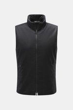 UBR Outdoorweste 'Raptor Savile' anthrazit meliert, Frontansicht, Slim Fit, Stehkragen, Zwei-Wege-Reißverschluss, schräge Zipper-Taschen, leichte Wattierung, Merinowolle.