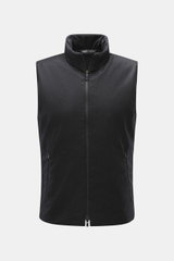 UBR Outdoorweste 'Raptor Savile' anthrazit meliert, Frontansicht, Slim Fit, Stehkragen, Zwei-Wege-Reißverschluss, schräge Zipper-Taschen, leichte Wattierung, Merinowolle.