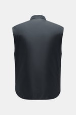 Rückansicht der Slim Fit Outdoorweste 04651/ A trip in a bag 'Padded Nylon' navy aus hochwertiger Microfaser mit Stehkragen.