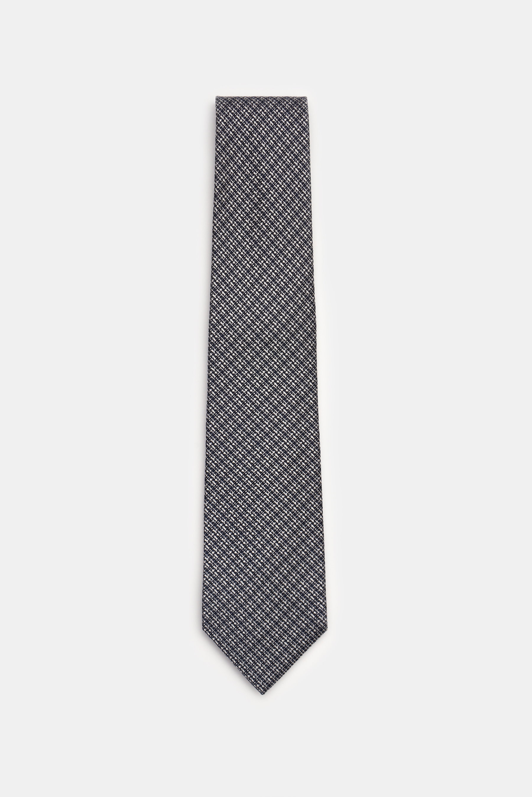Tom Ford Seidenkrawatte navy/silbergrau kariert