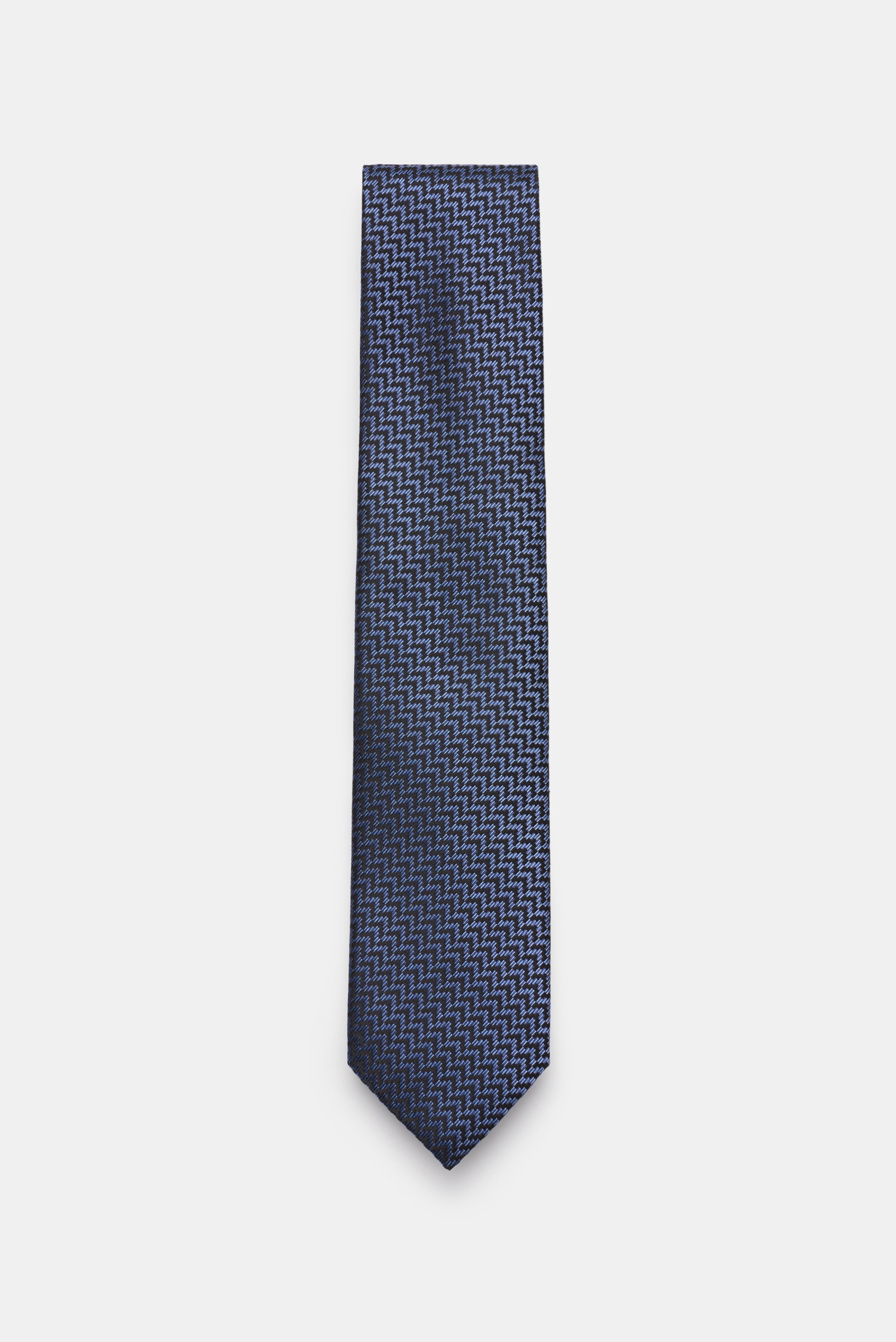Tom Ford Seidenkrawatte rauchblau/schwarz gemustert