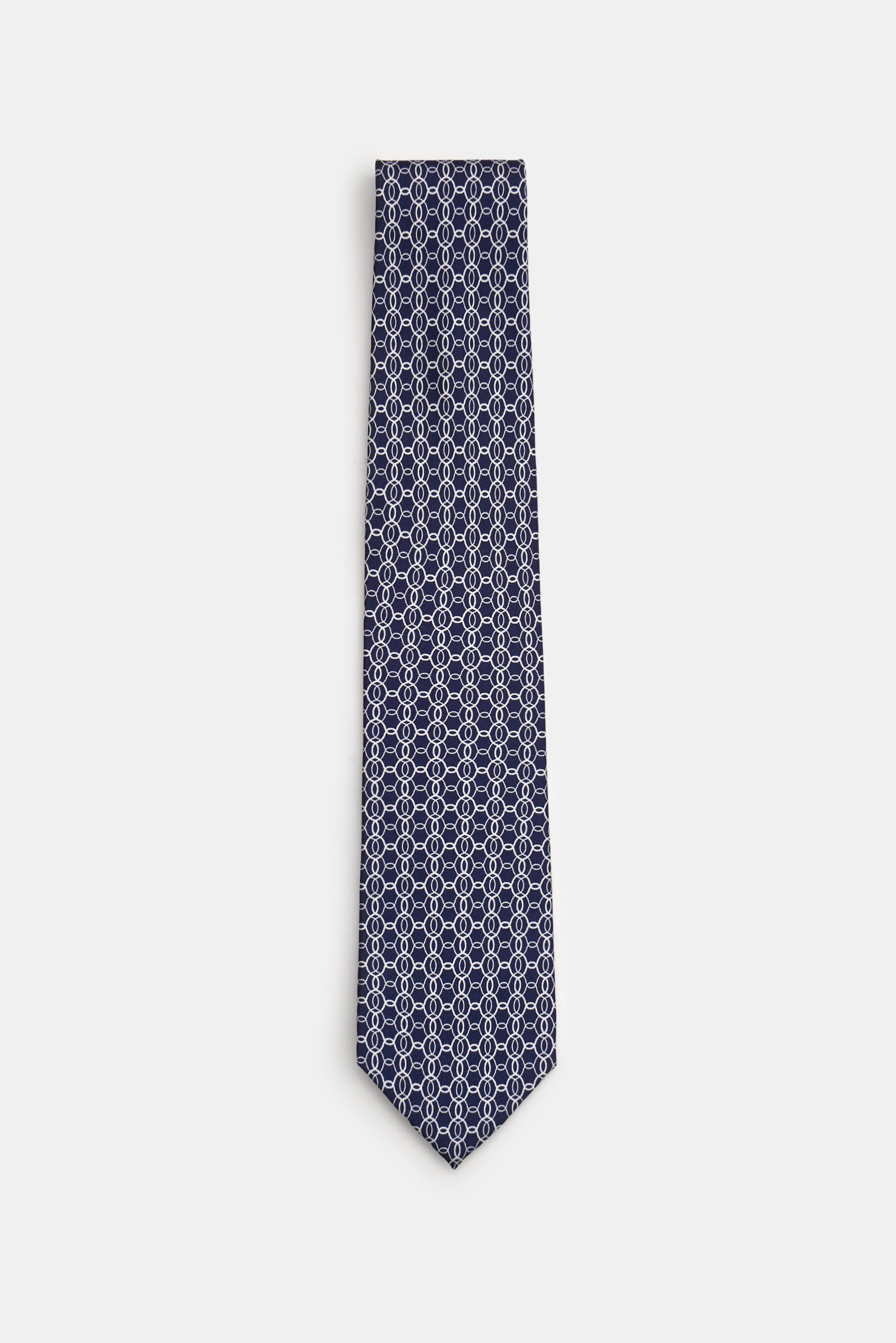 Stile Latino Seidenkrawatte navy/weiß gemustert