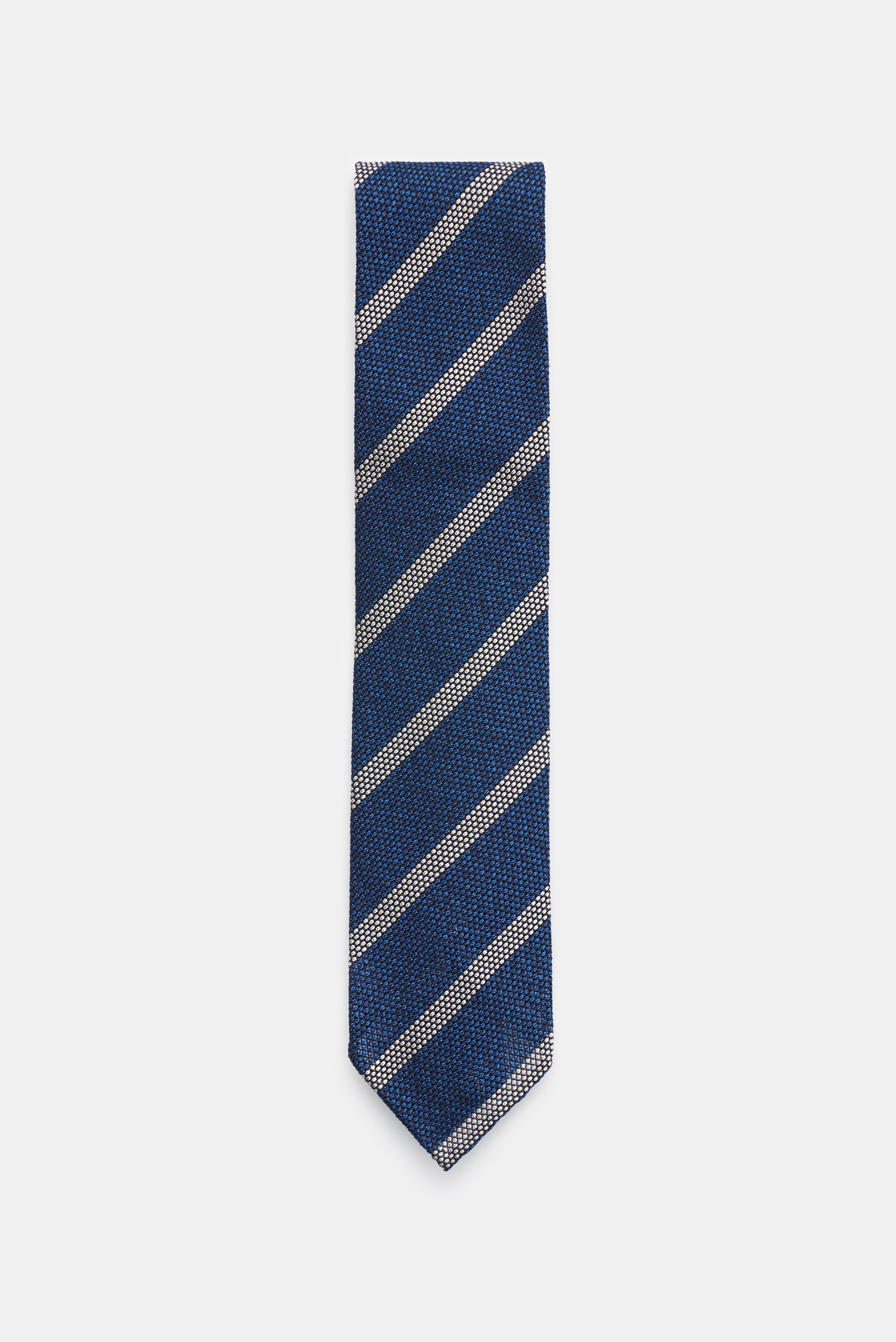 Viola Milano Seidenkrawatte navy/beige gestreift
