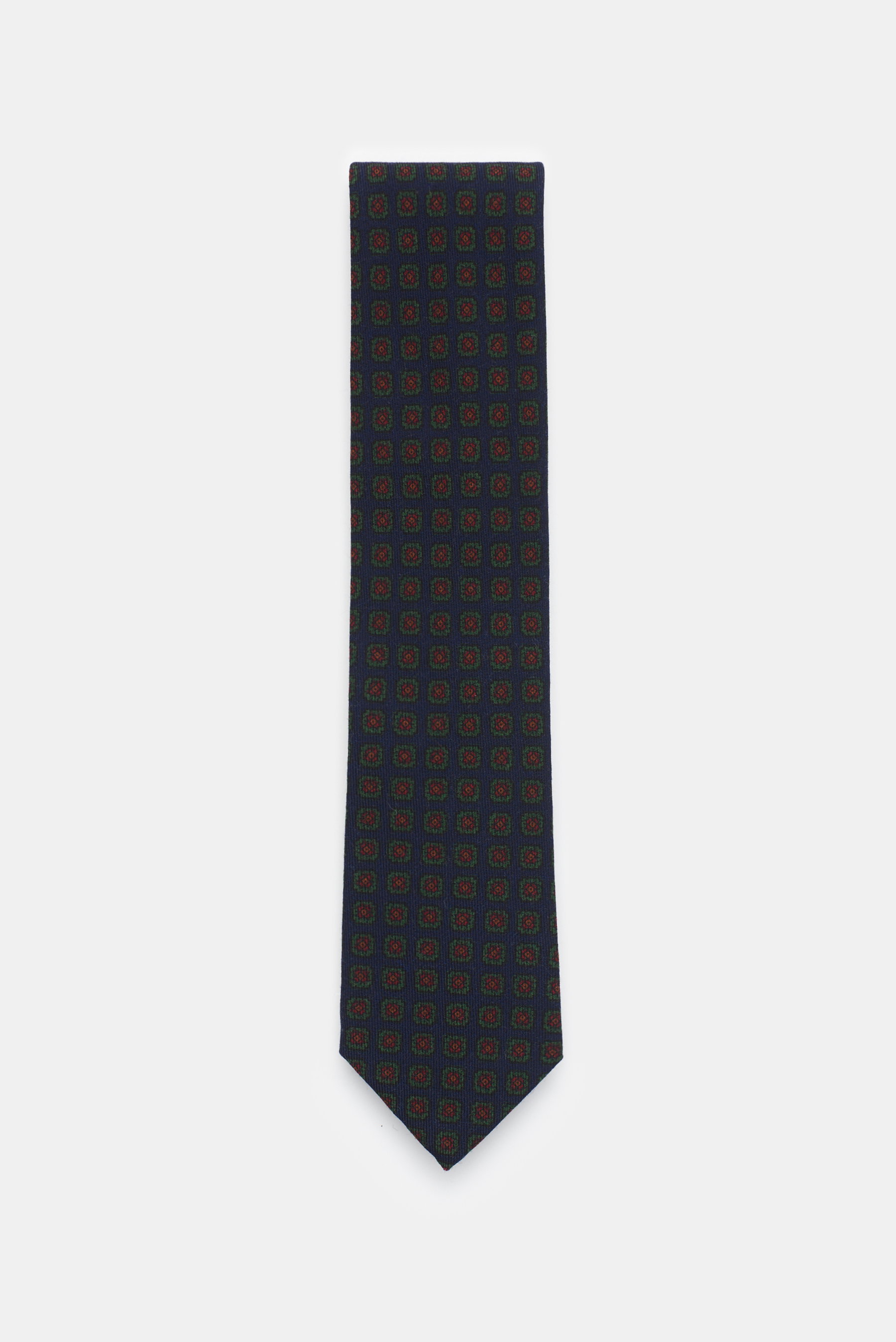 Viola Milano Wollkrawatte navy/grün gemustert