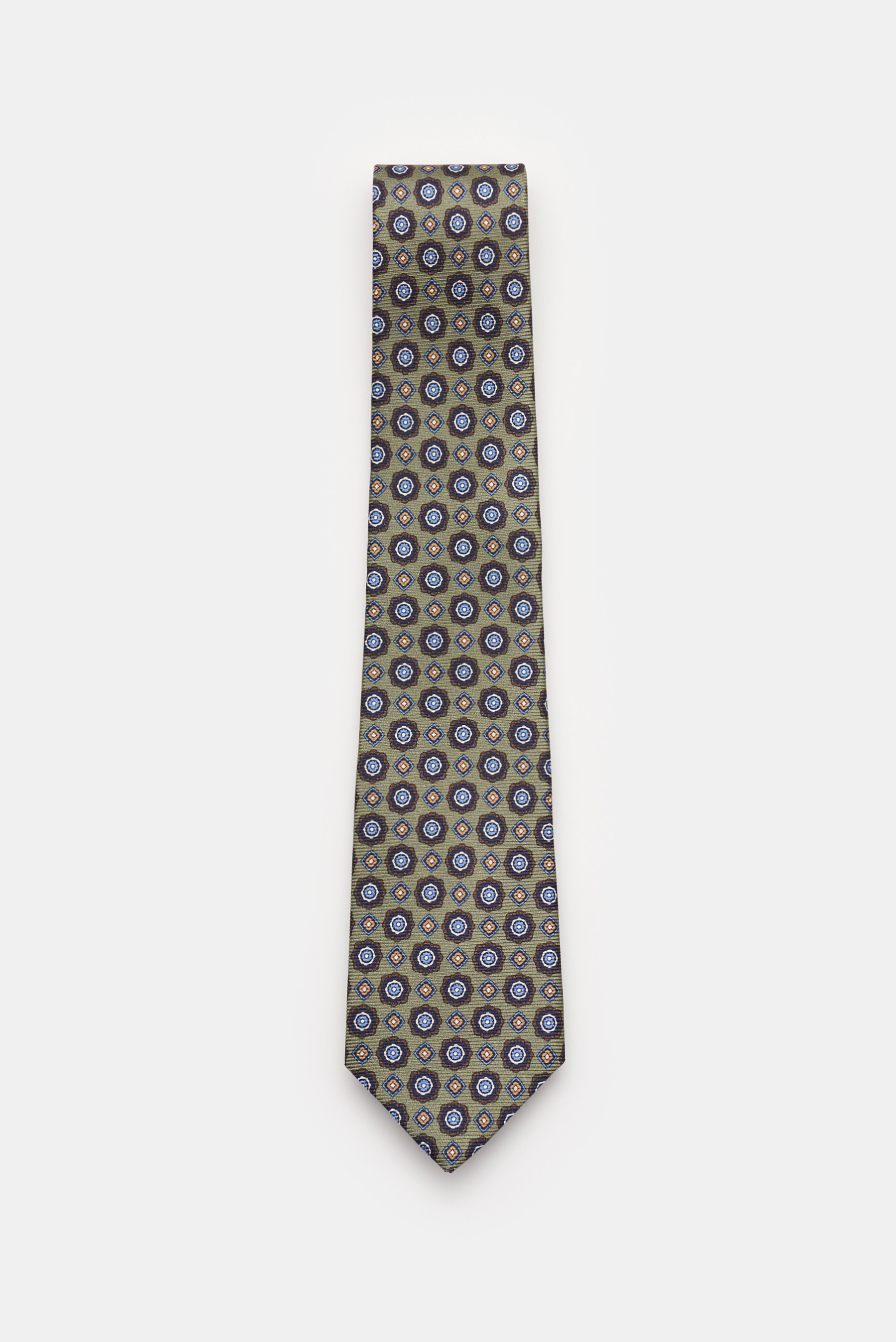 Borrelli Silk tie green patterned