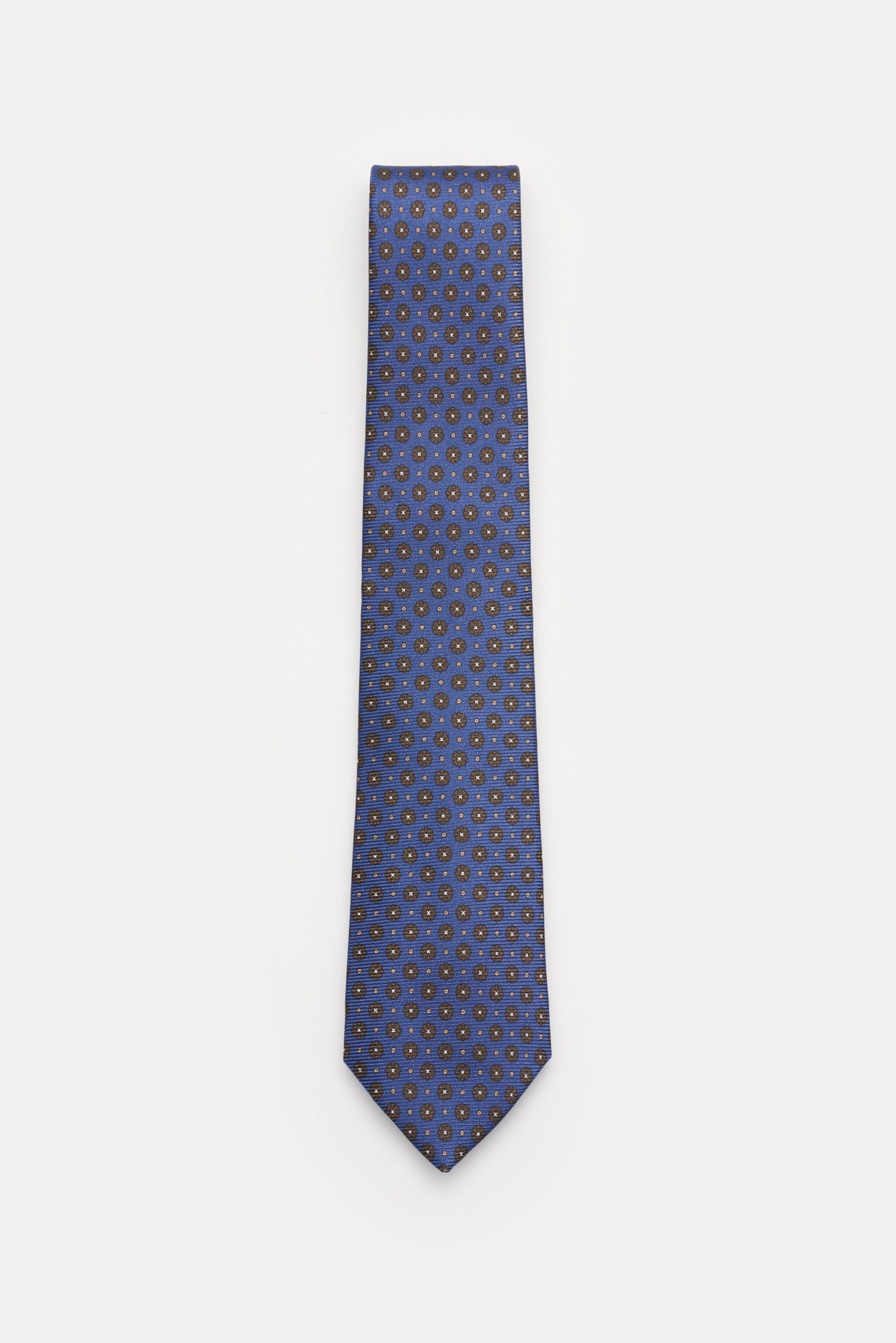 Borrelli Seidenkrawatte blau/khaki gemustert