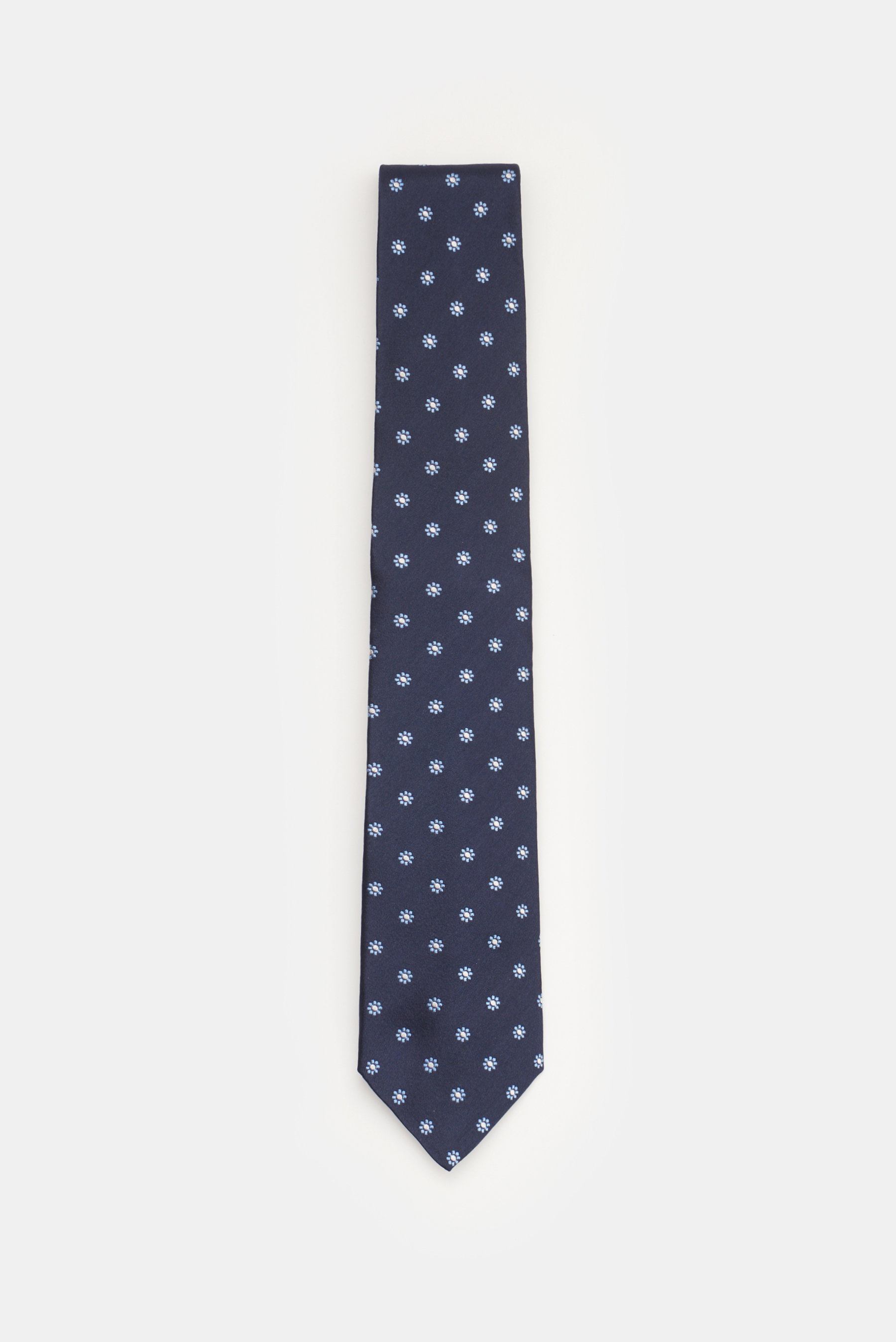 Borrelli Seidenkrawatte navy/hellblau/weiß gemustert