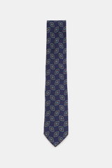 Stile Latino Tie dark blue/light blue/red-brown patterned
