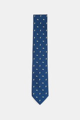 Stile Latino Silk tie dark blue/light blue/white patterned