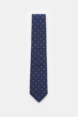 Borrelli Seidenkrawatte navy/grau gemustert