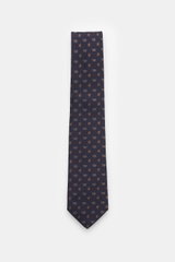 Borrelli Seidenkrawatte navy/braun/hellgrau gemustert