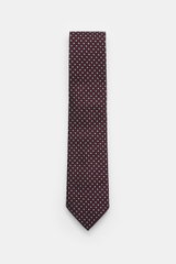 Zegna Silk tie black/dark red/off-white patterned