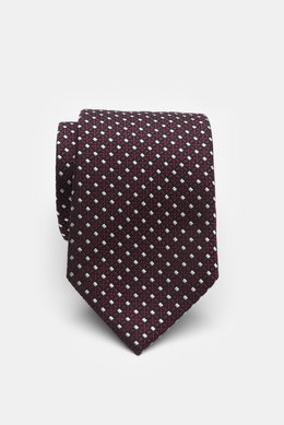 Zegna Silk tie black/dark red/off-white patterned