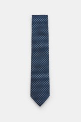Zegna Silk tie black/blue/off-white patterned