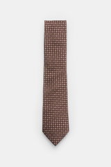 Zegna Silk tie burgundy/beige/red checked