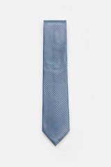 Zegna Silk tie blue/black/light grey patterned