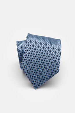 Zegna Silk tie blue/black/light grey patterned