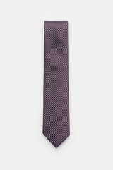 Zegna Silk tie dark purple/black/white patterned