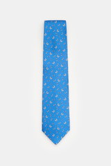 Eddy Monetti Seidenkrawatte blau/offwhite gemustert