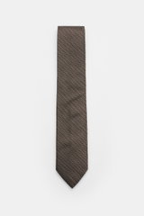 Zegna Silk tie black/brown/off-white patterned