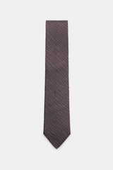 Zegna Silk tie black/purple/light grey patterned
