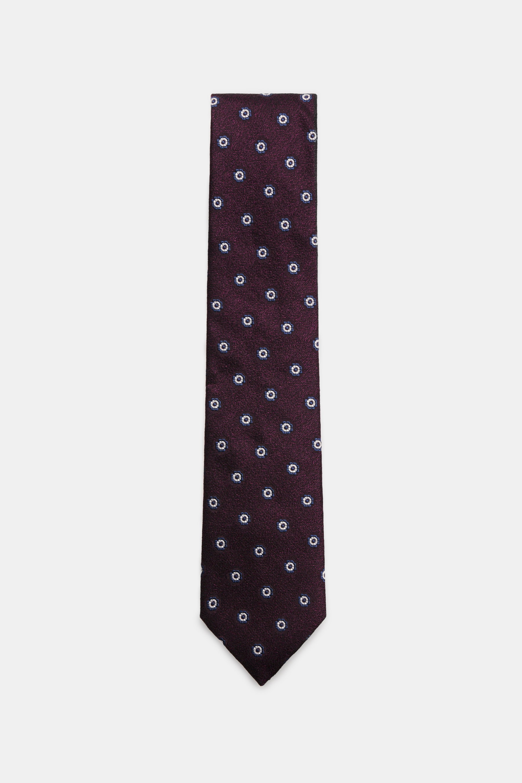 Zegna Seidenkrawatte dunkelviolett/dunkelblau/offwhite gemustert
