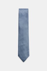 Zegna Silk tie smoky blue/black patterned