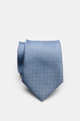 Zegna Silk tie smoky blue/black patterned