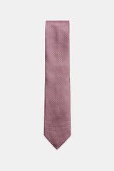 Zegna Silk tie antique pink/black patterned