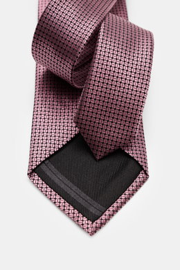 Zegna Silk tie antique pink/black patterned
