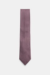 Zegna Silk tie purple/black/light grey patterned