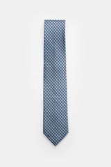 Zegna Silk tie smoky blue/black patterned