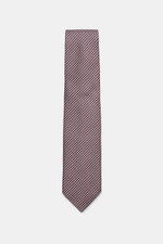 Tom Ford Seidenkrawatte rosé/schwarz/grau gemustert, reine Seide, feines Webmuster, dezenter Glanz, Made in Italy, frontal fotografiert, 8 cm breit.