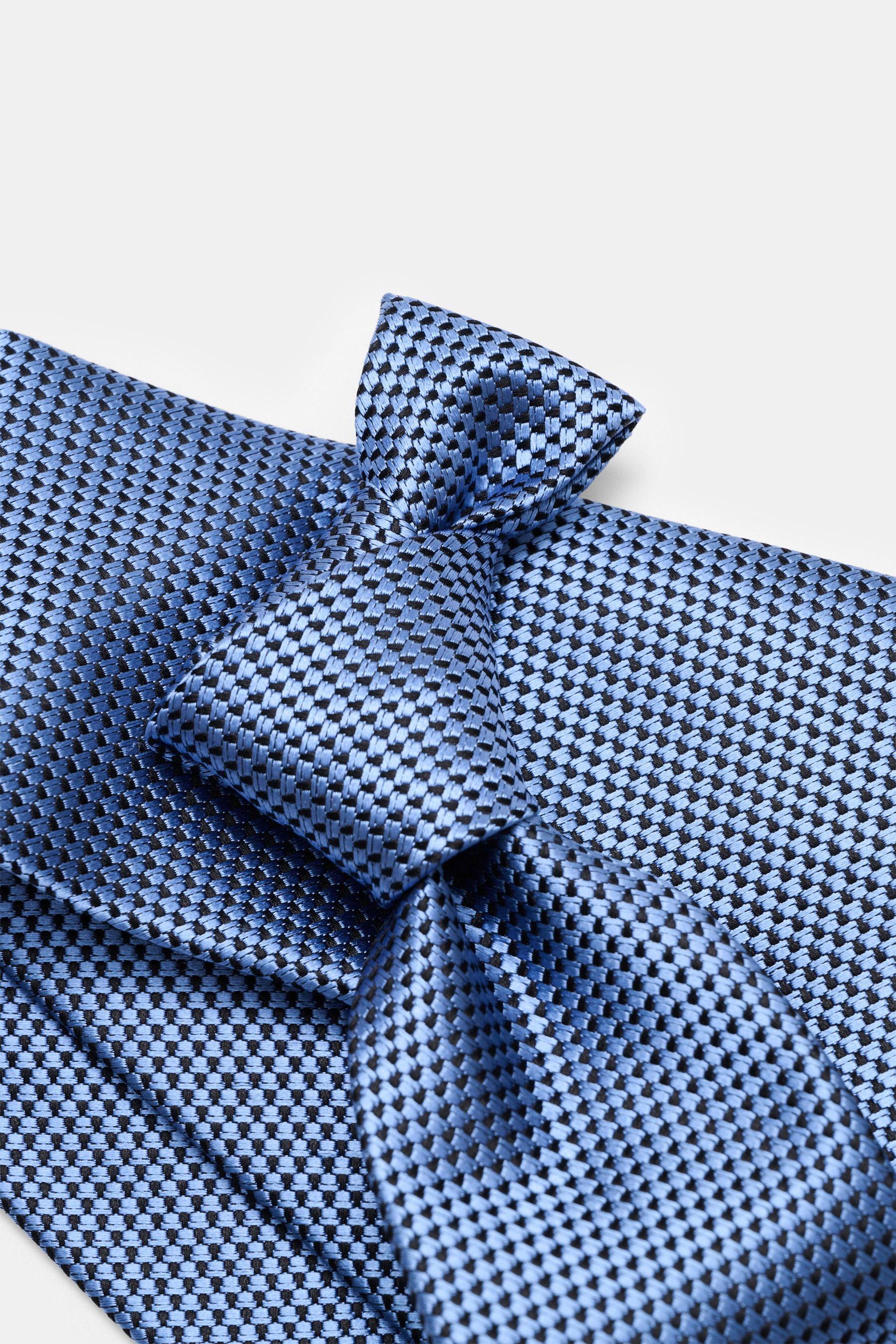 TOM FORD Silk Tie Smoke Blue/Black Patterned
