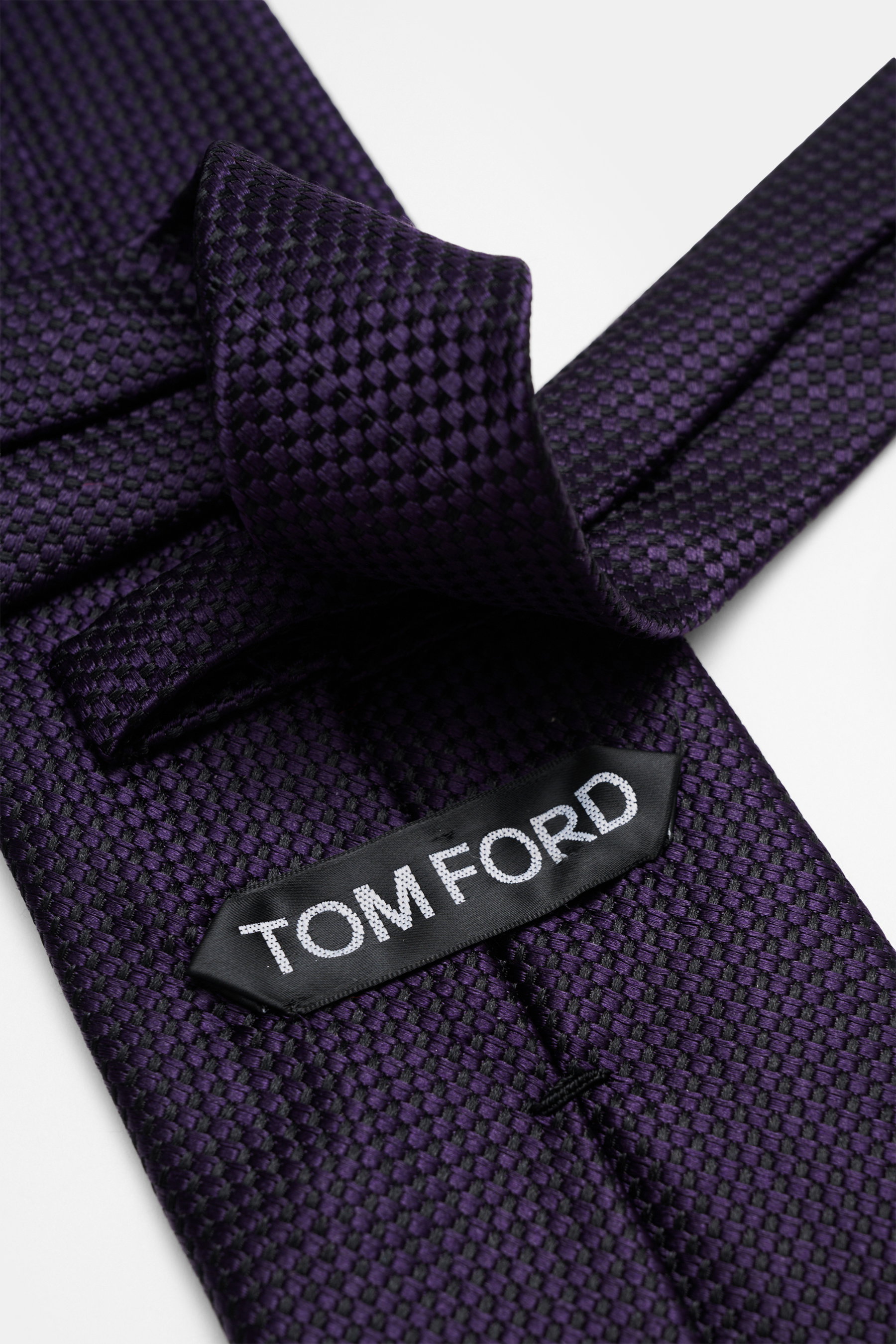 TOM FORD Silk tie dark violet/black patterned