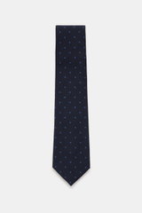 Cesare Attolini Krawatte 'Ventaglio' navy/blau gemustert
